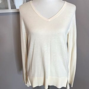 Loft V-neck Cream Sweater